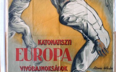 Sporttörténeti plakát restaurálása a közelgő vívástörténeti kiállítás kapcsán